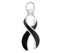 Fundraising For A Cause Melanoma Conciencia Cinta Negro Charm- Grande (Retail)