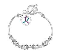 Fundraising For A Cause Pulsera de cuerda de concienciación y prevención del suicidio, color verde azulado y morado, perfecta para grupos de apoyo, regalos, eventos y recaudación de fondos, Talla