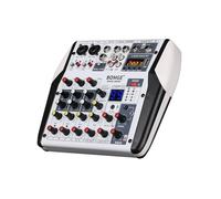 FUNFANG BOMGE 6 Canales DJ Audio Mezclador de Sonido Profesional Grabación Estéreo MP3 USB BT Entrada 48V Phantom Power 99 DSP Procesador Pantalla Grande con Interruptor Indicación DJ Mezclador Board
