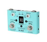 FUNFANG Looper de pedal doble, modelo 407667031, sintonizador de alta precisión, bucle de 11 minutos, 30 tipos de tambor, 9,5 x 5,5 x 0,7 cm, aleación de zinc, alimentado por USB