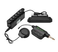 FUNFANG Pastilla magnética y micrófono de doble captación Soundhole Pickup múltiples efectos de sonido pastilla de vibración inalámbrica SKYSONIC WR2 Pastilla acústica inalámbrica y de resonancia