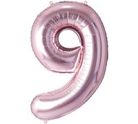 FUNFEST Globos Cumpleaños 9 Años Oro Rosa - Números Gigantes (100cm)