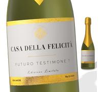 FunFest - Juego de 2 etiquetas de botella Prosecco/Vino espumoso - Futura Testigo ? - Blanco y Oro