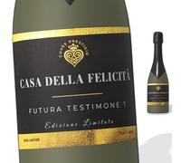 FunFest - Juego de 2 etiquetas de botella Prosecco/Vino espumoso - Futura Testigo ? - Negro y Oro