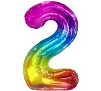 FUNFEST Palloncino Numero 2 Arcobaleno Gigante 100cm