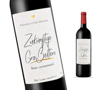 FunFest - Set de 2 Etiquetas para Botella de Vino Anuncio de Embarazo - "Zukünftige Großeltern" (Grand Cru/Alemán)