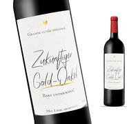 FunFest - Set de 2 Etiquetas para Botella de Vino Anuncio de Embarazo - "Zukünftiger Onkel" (Grand Cru/Alemán)