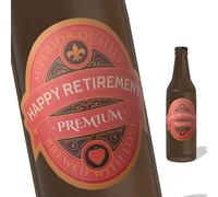 FunFest - Set de 3 Etiquetas para Botella de Cerveza - Happy Retirement - Verde y Oro (Atención: Texto en INGLÉS)