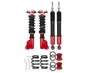 FUNFOB Amortiguadores para Coche Coilovers para Civic 2006-2011 Kit Suspensión Coilovers Altura Ajustable Kit Reducción Amortiguador Resorte Helicoidal Suspensiones de Aire(Rojo)