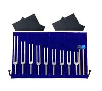 Funfob Drumsticks - 9 tenedores de afinación plateados para curar chakras, terapia de sonido, mantener la armonía de cuerpo, mente y espíritu