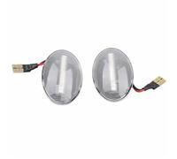 FUNFOB Intermitente Lateral Luz LED Dinámica Posición Lateral Lente Ahumada Guardabarros Delantero Coche Para Astra F Para Combo B Para Combo C Luz Señal Giro Indicador Espejo(Crystal)