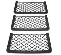 FUNFOB Redes de almacenaje para Coche Bolsa De Red Almacenamiento para Asiento Trasero De Coche 3 Unidades Gran Bolsillo Organizador Universal para Caravana SUV Red Maletero De Coche