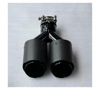 FUNFOB Tubo de Escape 1Pc Doble Punta De Escape Negro Mate Fibra Carbono Doble Tubo Escape Tubo De Escape Cola Universal Silenciador de Escape(ID 60MM-OD 76MM)