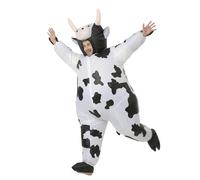 FUNFOCUS Disfraz de vaca inflable para adultos, divertido disfraz de vaca de cuerpo entero - Inflatable Cow Costume Adults - perfecto para carnaval, Fasching, fiestas temáticas y JGA - Talla única