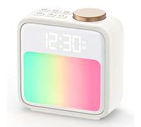 FUNFOR Despertador de Luz, Reloj Despertador Digital con 2 Alarmas, 6 Sonidos Naturaleza, 10 RGB Luces Colores, Función Snooze, Wake Up Light Despertador Infantil