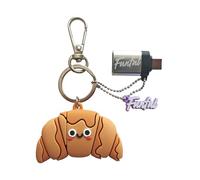FUNFUL [2en1] Pendrive + Llavero Original de Croissant para Alegrarte y Disfrutar la Vida, Memoria USB con Adaptador USBC de 32 GB - Llaveros/Pendrive Originales para Regalar, Regalos Niñas y Mujer