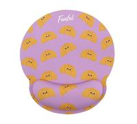 FUNFUL Alfombrilla Ratón Ergonómica con Reposamuñecas de Croissant para Alegrarte y Disfrutar la Vida, Mousepad Lavable a Mano y Antideslizante con Almohadilla Ratón Gel, Regalos Niñas y Mujer
