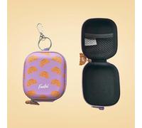 FUNFUL Mini Estuche Original para Gadgets de Croissant para Alegrarte y Disfrutar la Vida, Funda para Guardar Objetos como Auriculares, Cables etc (con Llavero y Mosquetón para Transportar)