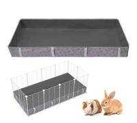 Funfurry Forro impermeable para jaula de cobayas, base inferior de lona lavable, forros de jaula para animales pequeños, hámster, chinchilla, erizo, hurón, conejo. (gris oscuro, 24 x 48 pulgadas)