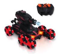 FUNFY 1:16 Scale 6 Wheels Climbing and Shooting Stunt RC Car | Black | with 6 Wheels for 45 Degree Drive, Fog Effect, Obstacle Crossing, 4WD and Rechargeable Battery for Kids and Gifting