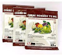 Fungicida Nordox cobre rojo de oxido cuproso 86.5% 75grs (25x3) Tratamiento 45ltrs. Contra repilo, mildiu y Antracnosis