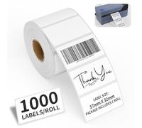 FungLam 1 rollo 1000 etiquetas autoadhesivas pegatinas 57mm X 32mm etiquetas de blanco etiqueta rectangulares escritas en notas para marcar pegatinas de latas de alimentos para catering