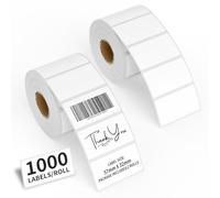 FungLam 2 rollo 2000 etiquetas autoadhesivas pegatinas 57mm X 32mm etiquetas blanco etiqueta rectangulares escritas en notas para marcar pegatinas de latas de alimentos para catering