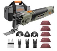 Funguard 400W Multiherramienta Oscilante, Herramientas Oscilantes con 6 Velocidades, 15000-22000RPM, 38 Accesorios, Ángulo de Oscilación 4.5°, Herramienta Multifunción para Cortar, Lijar, Raspar