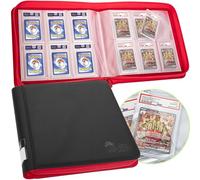 FunGuys Archivador de tarjetas clasificatorias - 60 soportes para placas PSA, 6 bolsillos para tarjetas, álbum de escaparate graduado PSA, carpeta para colección de tarjetas con cremallera, carpeta