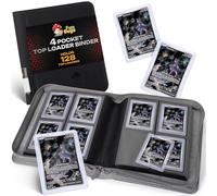 FunGuys Carpeta de carga superior, almacenamiento de tarjetas intercambiables, carpeta de Pokémon de carga superior de 128 4 bolsillos, colección de tarjetas Yugioh, MTG, TCG, carpetas para tarjetas
