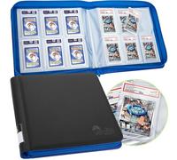 FunGuys Carpeta de tarjetas graduadas, soporte para 60 losas PSA, almacenamiento de tarjetas clasificadas de 6 bolsillos, carpeta de losas, álbum de vitrina clasificada para tarjetas PSA, cremallera