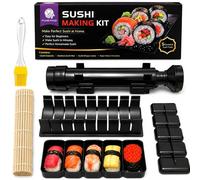 FUNGYAND Kit de fabricación de sushi Bazooka para sushi, juego fácil de hacer sushi con alfombrilla rodante de bambú, molde cortador de sushi, molde Nigiri y cepillo de aceite para rollos de sushi