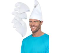 Funidelia | 5 Gorros de pitufo para Hombre y Mujer The Smurfs, Dibujos Animados, Enanito - Accesorios para Adultos, Accesorio para Disfraz - Blanco