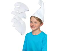 Funidelia | 5 Gorros pitufo para niño y niña The Smurfs, Dibujos Animados, Enanito - Accesorios para niños, Accesorio para Disfraz - Blanco
