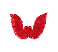 Funidelia | Alas de plumas roja para hombre y mujer Demonio, Diablo, Halloween, Terror - Accesorios para adultos, accesorio para disfraz - Rojo