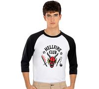 Funidelia | Camiseta de Hellfire Club Stranger Things para hombre Netflix, Once (Eleven) - Accesorios para adultos, accesorio para disfraz - Talla M - L - Blanco