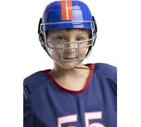 Funidelia | Casco de fútbol Americano para niño y niña Rugby, Quarterback, Fútbol Americano, Profesiones - Color: Azul, Accesorio para Disfraz - Divertidos Disfraces y complementos