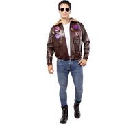 Funidelia | Chaqueta de aviador - Top Gun para hombre Piloto, Aviador, Profesiones - Disfraz para adultos y divertidos accesorios para Fiestas, Carnaval y Halloween - Talla XL