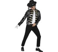 Funidelia | Chaqueta militar negra Michael Jackson para hombre Música Pop, Grupos Musicales, Cantantes, Años 80 - Accesorios para adultos, accesorio para disfraz - Talla L - XL - Negro