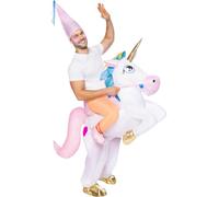 Funidelia | Disfraz a hombros de unicornio hinchable para hombre y mujer, disfraz de despedida de soltero - Disfraz para adultos accesorios para Fiestas y Carnaval - Talla única
