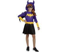 Funidelia | Disfraz Batgirl Superhero Girls DC para niña Barbara Gordon, Superhéroes, DC Comics - Disfraces para niños, accesorios para Fiestas, Carnaval y Halloween - Talla 7-9 años - Morado