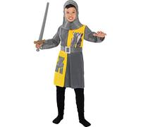 Funidelia | Disfraz Caballero medieval para niño Medieval, Edad Media - Disfraz para niños y divertidos accesorios para Fiestas, Carnaval y Halloween - Talla 7-9 años - Gris/Plateado