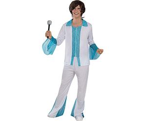Funidelia | Disfraz de Abba para hombre Música Disco, Grupos Musicales, Cantantes, Décadas, disfraz de despedida de soltero - Disfraz para adultos para Fiestas, Carnaval y Halloween - Talla M - Blanco