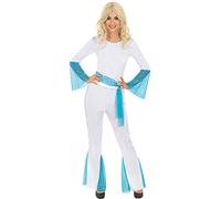 Funidelia | Disfraz de Abba para mujer Música Disco, Grupos Musicales, Cantantes, Décadas - Disfraz para adultos y divertidos accesorios para Fiestas, Carnaval y Halloween - Talla M - Blanco