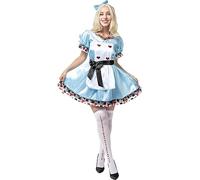 Funidelia | Disfraz de Alicia Deluxe para mujer Alicia en el País de las maravillas - Disfraz para adultos y divertidos accesorios para Fiestas, Carnaval y Halloween - Talla XXL - Azul