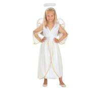 Funidelia Disfraz de ángel Deluxe para niña, Incluye vestido, aureola y alas, Navidad - Traje para niños para fiestas, Carnaval y Halloween - Talla 7-9 años