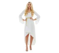 Funidelia Disfraz de ángel para mujer, Incluye vestido con cinturón, Navidad - Traje para adultos para fiestas, Carnaval y Halloween - Talla M
