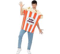Funidelia | Disfraz de bolsa de palomitas para hombre y mujer Comida, Popcorn - Disfraz para adultos y divertidos accesorios para Fiestas, Carnaval y Halloween - Talla única - Blanco