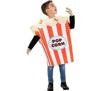 Funidelia | Disfraz de bolsa de palomitas para niño y niña Comida, Popcorn - Disfraz para niños y divertidos accesorios para Fiestas, Carnaval y Halloween - Talla 7-12 años - Blanco