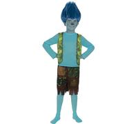 Funidelia | Disfraz de Branch Trolls 3 para niño Dibujos Animados, Trolls, Películas & Series - Disfraz para niños y divertidos accesorios para Carnaval y Halloween - Talla 5-6 años - Azul